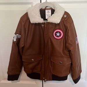 Disney Boys Marvel Captain America Bomber Jacket Size 5/6